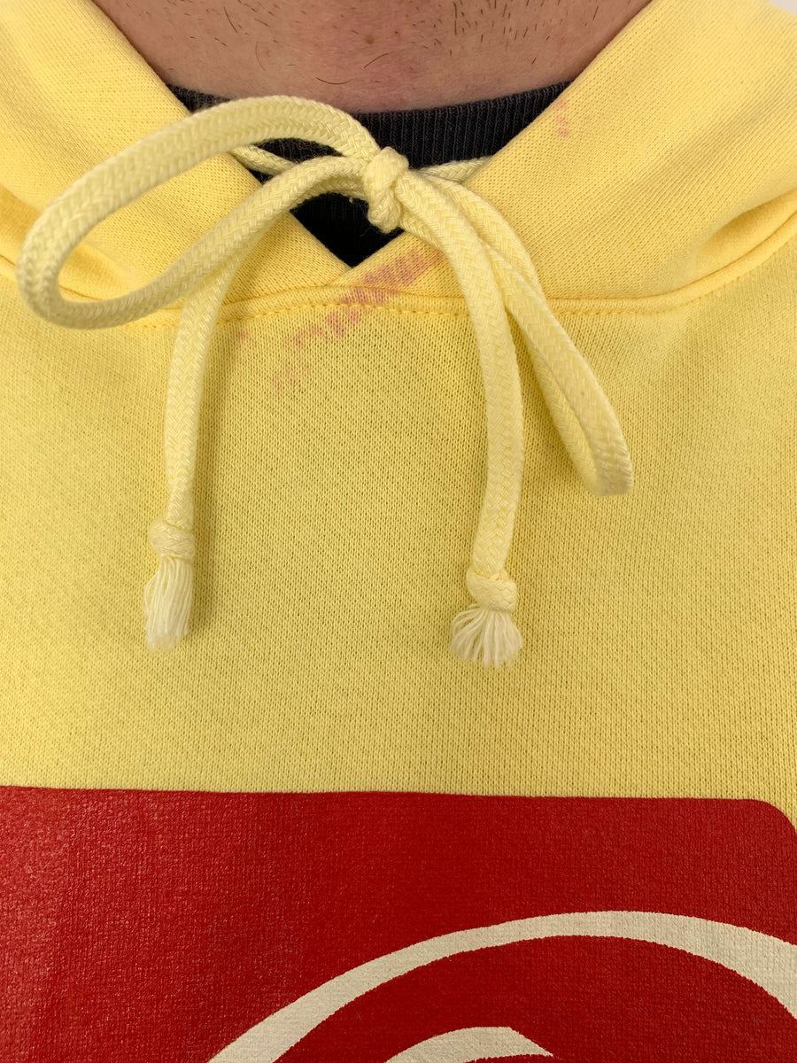 PALE YELLOW VINTAGE QUIKSILVER SPELLOUT HOODIE