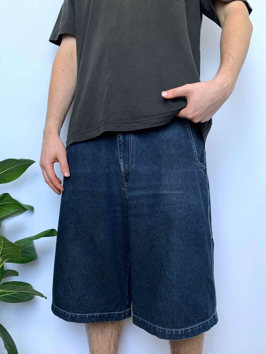 BAGGY Y2K LIGHTNING BOLT JORTS - W36