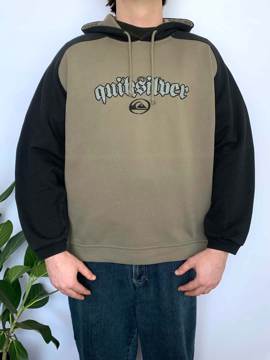VINTAGE QUIKSILVER TWO-TONE HOODIE - M