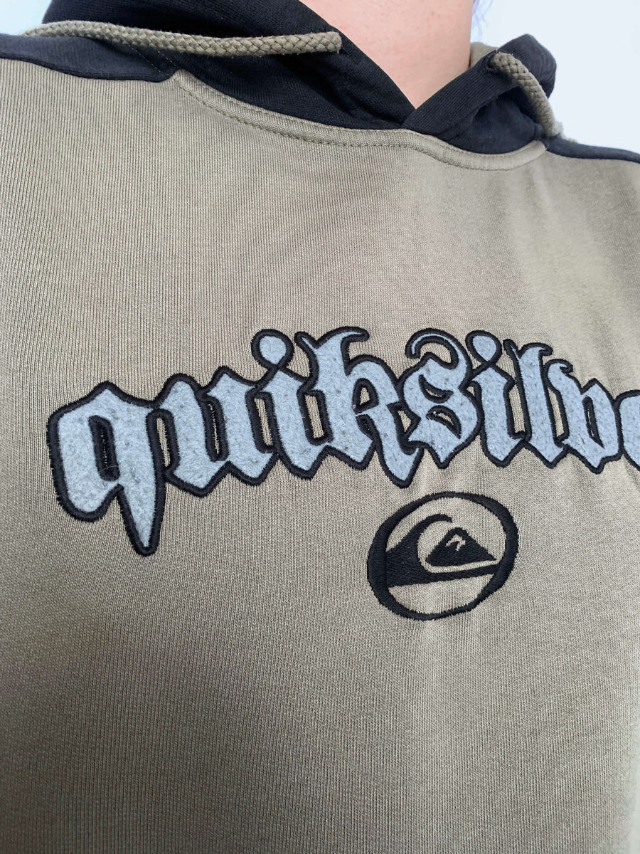 VINTAGE QUIKSILVER TWO-TONE HOODIE - S