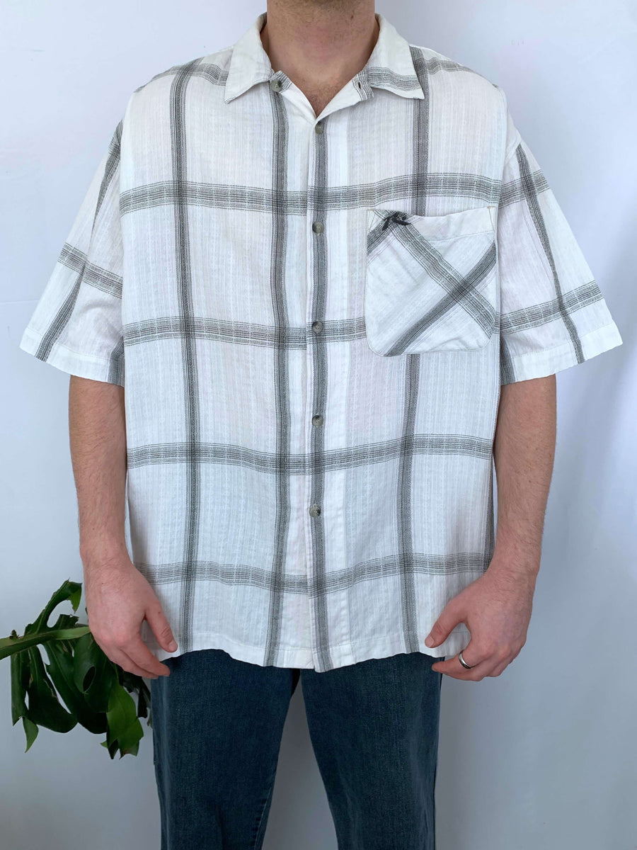 90S RUSTY CHECK BUTTON UP