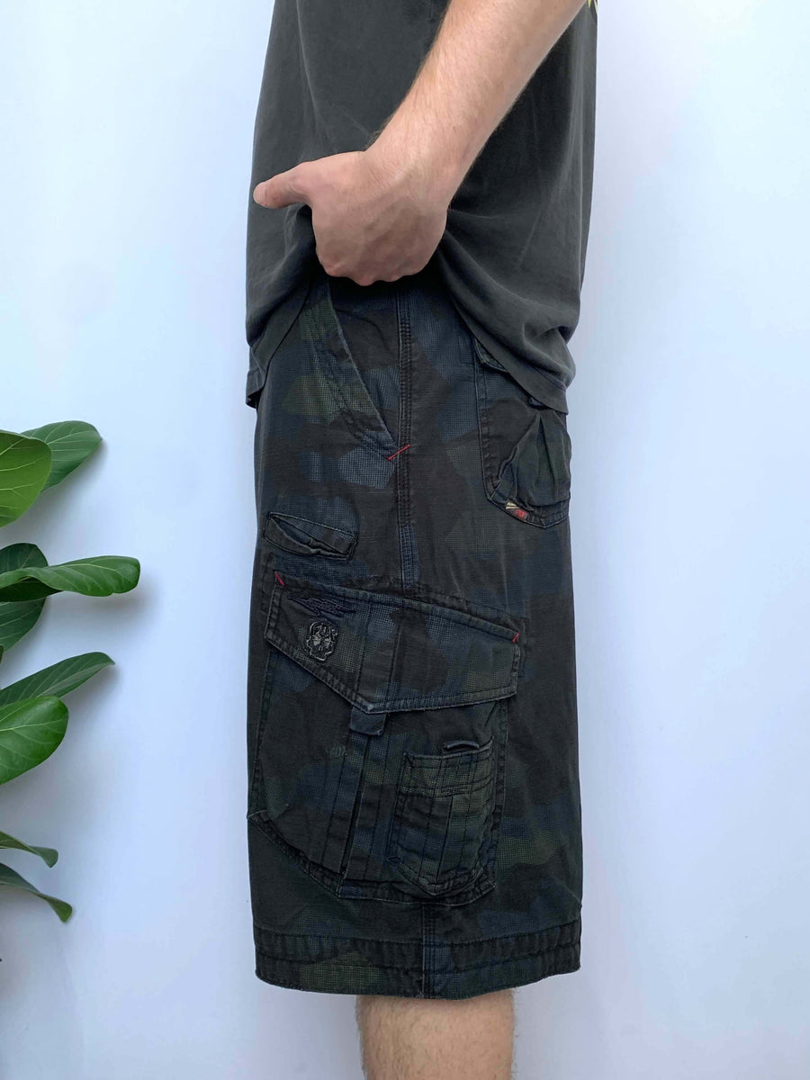 BAGGY Y2K FOX CARGO SHORTS - W35/36