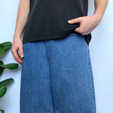 BAGGY LEVIS MID WASH JORTS - W36