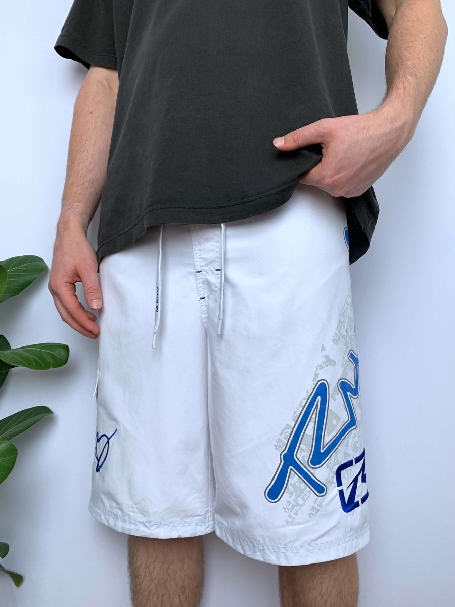 Y2K RUSTY ELASTIC WAIST SPELLOUT BOARDIES