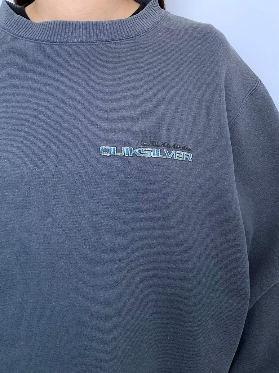 FADED 90S QUIKSILVER SILVER EDITION CROPPED CREWNECK - 6/8