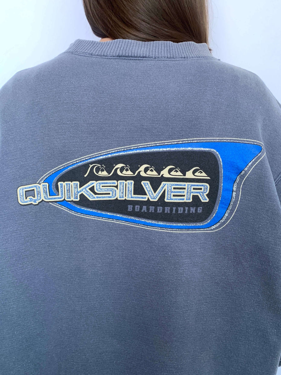 FADED 90S QUIKSILVER SILVER EDITION CROPPED CREWNECK - 6/8