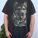 THICK FADED VINTAGE WOLVES TEE - L/XL