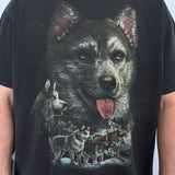 THICK FADED VINTAGE WOLVES TEE - L/XL