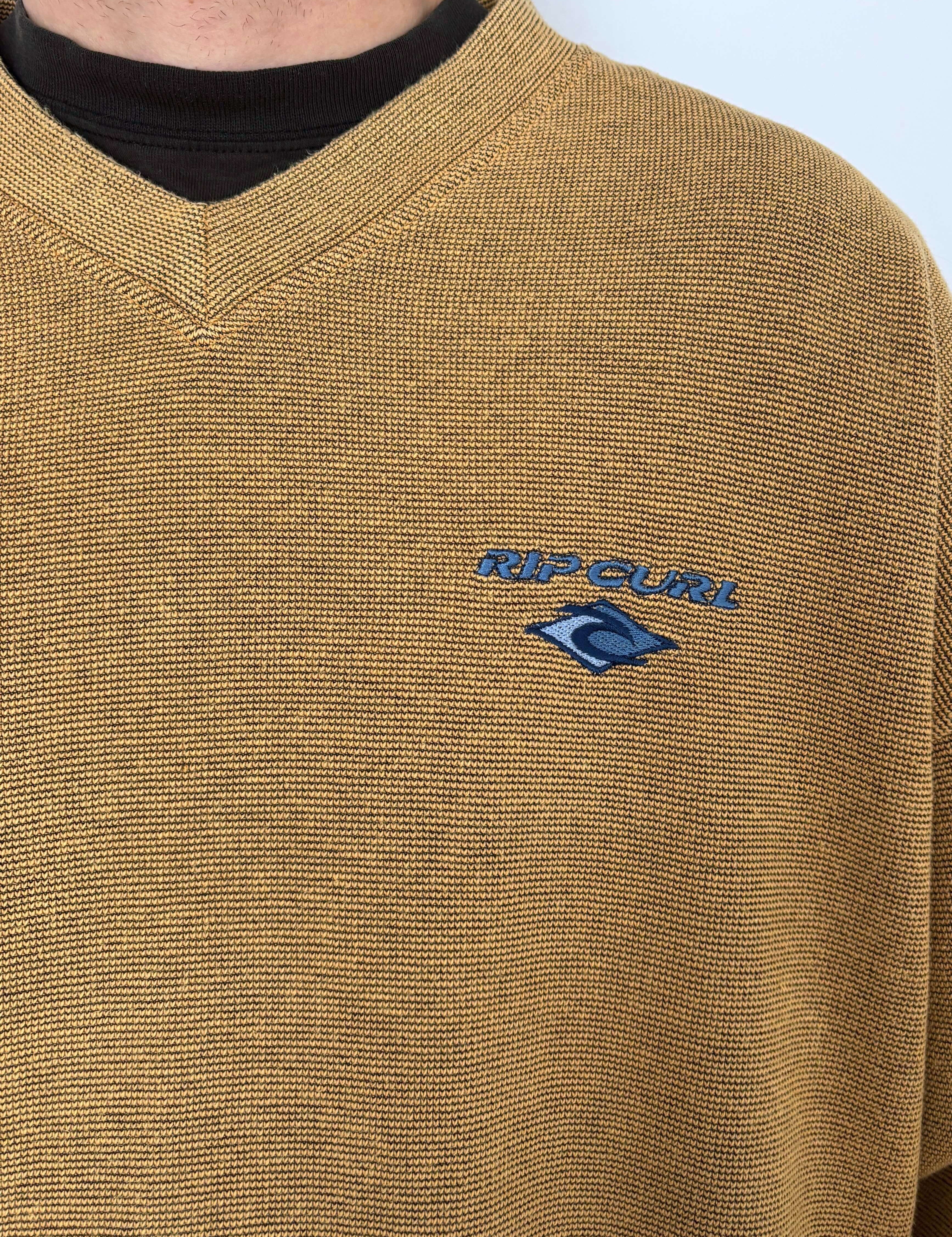 TEXTURED VINTAGE RIP CURL EMBROIDERED JUMPER - XL