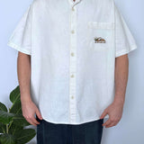 THICK VINTAGE QUIKSILVER HEMP BUTTON UP - XL