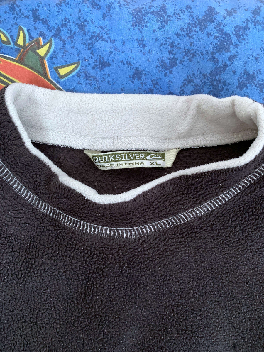 90S QUIKSILVER EMBROIDERED FLEECE JUMPER - L/XL