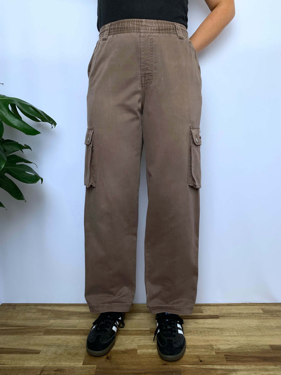 90S RIP CURL THE SEARCH EMBROIDERED CARGO PANTS - W33/34*