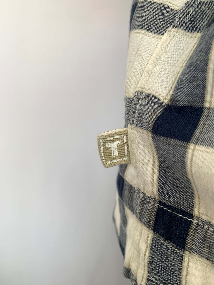 VINTAGE TOMMY SIMPLE CHECK BUTTON UP - XL
