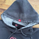 FADED VINTAGE QUIKSILVER LOGO HOODIE - L