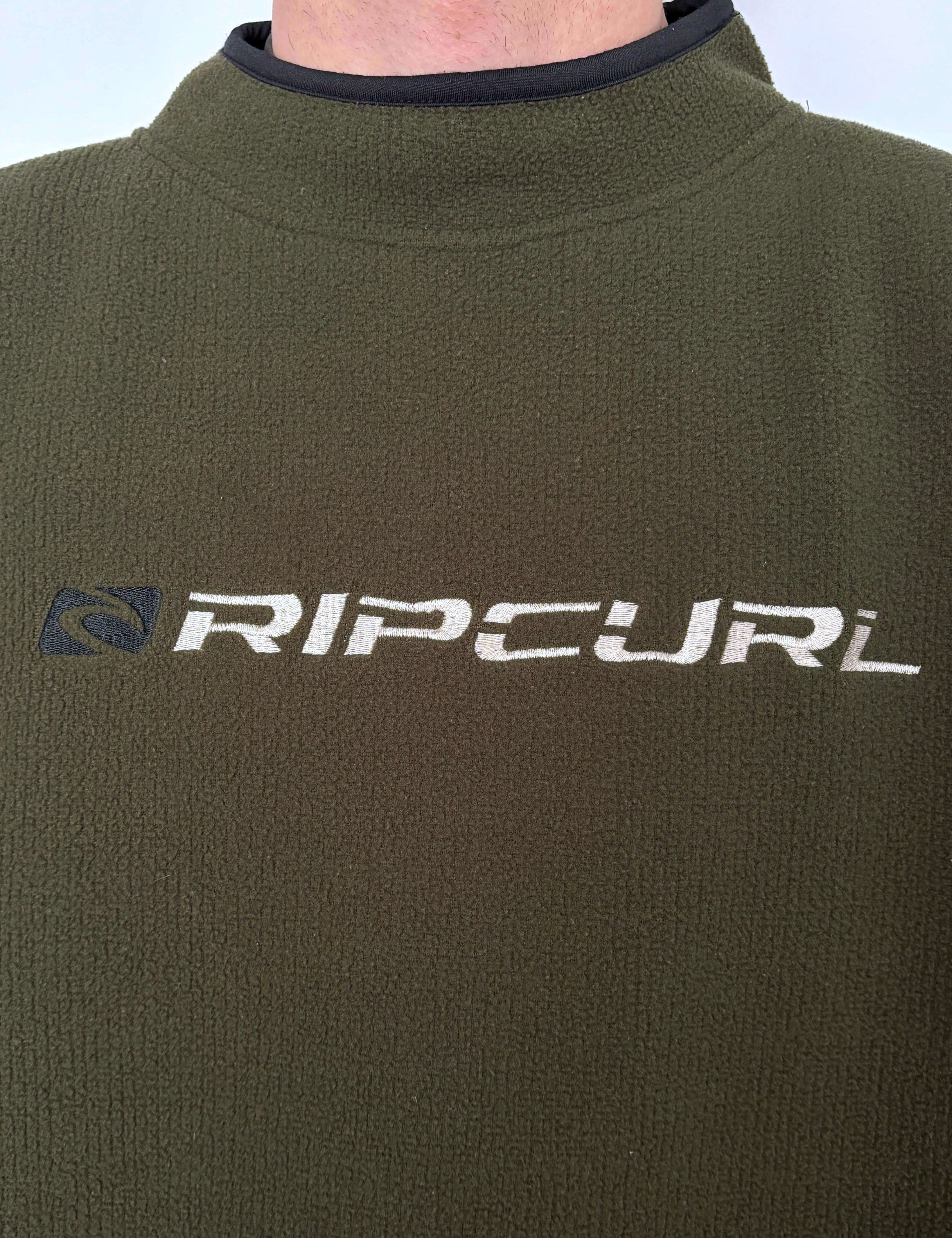 RARE THICK VINTAGE RIP CURL FLEECE MOCKNECK - L