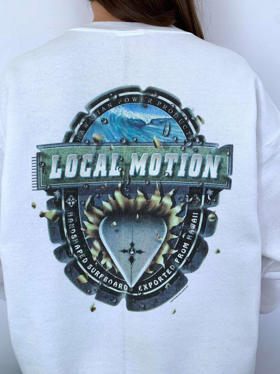 90S LOCAL MOTION 'HAWAIIAN POWER PRODUCTS' GRAPHIC CREWNECK