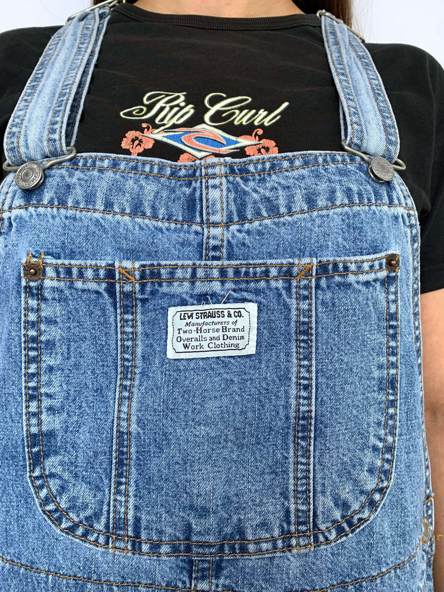 VINTAGE LIGHT WASH LEVIS OVERALLS - 10/12