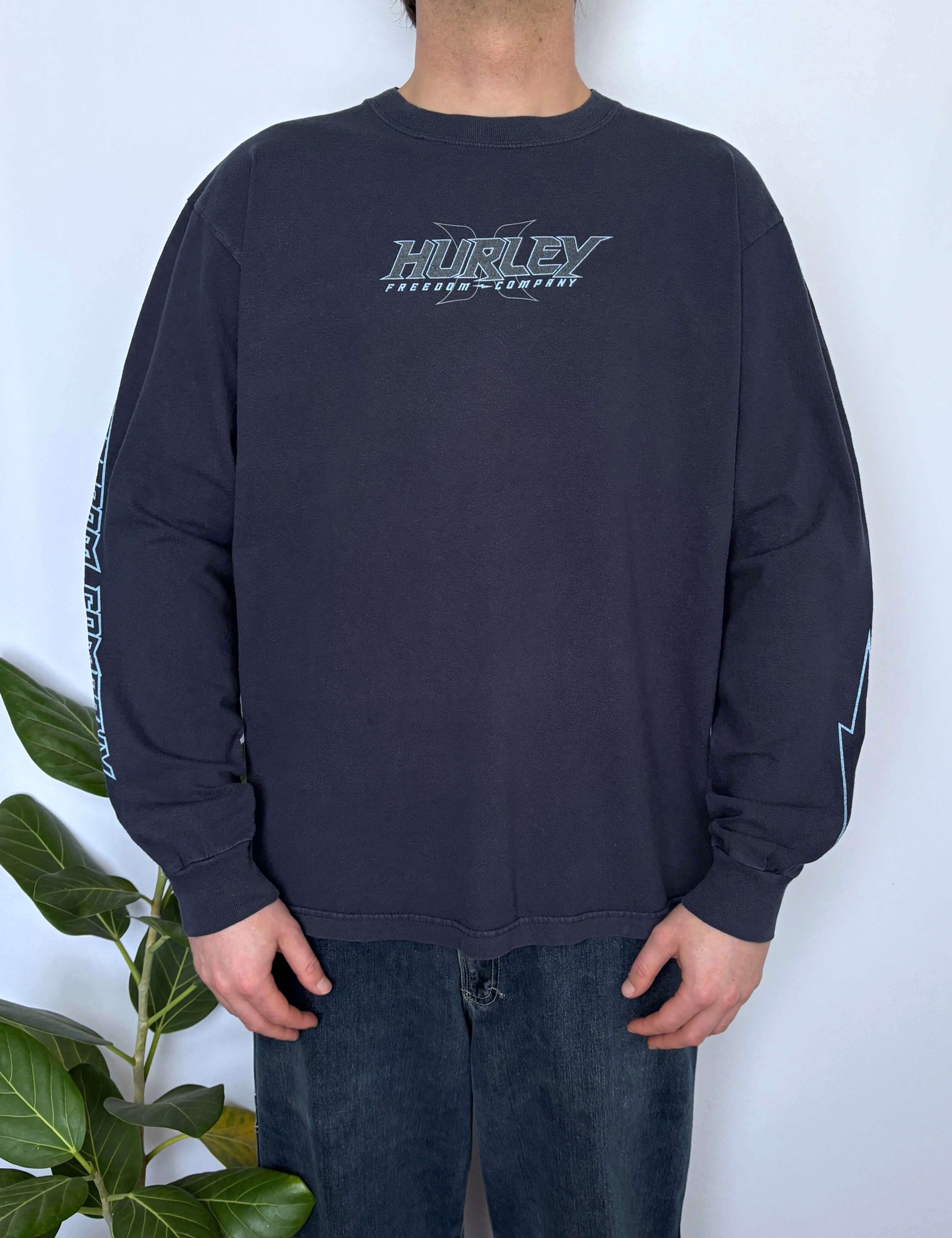 FADED VINTAGE HURLEY LONG SLEEVE TEE - L