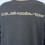 THICK VINTAGE QUIKSILVER SPELLOUT/LOGO LONG SLEEVE TEE - L