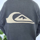 THICK VINTAGE QUIKSILVER SPELLOUT/LOGO LONG SLEEVE TEE - L