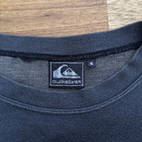 THICK VINTAGE QUIKSILVER SPELLOUT/LOGO LONG SLEEVE TEE - L