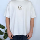 VINTAGE QUIKSILVER HUGE LOGO TEE - L