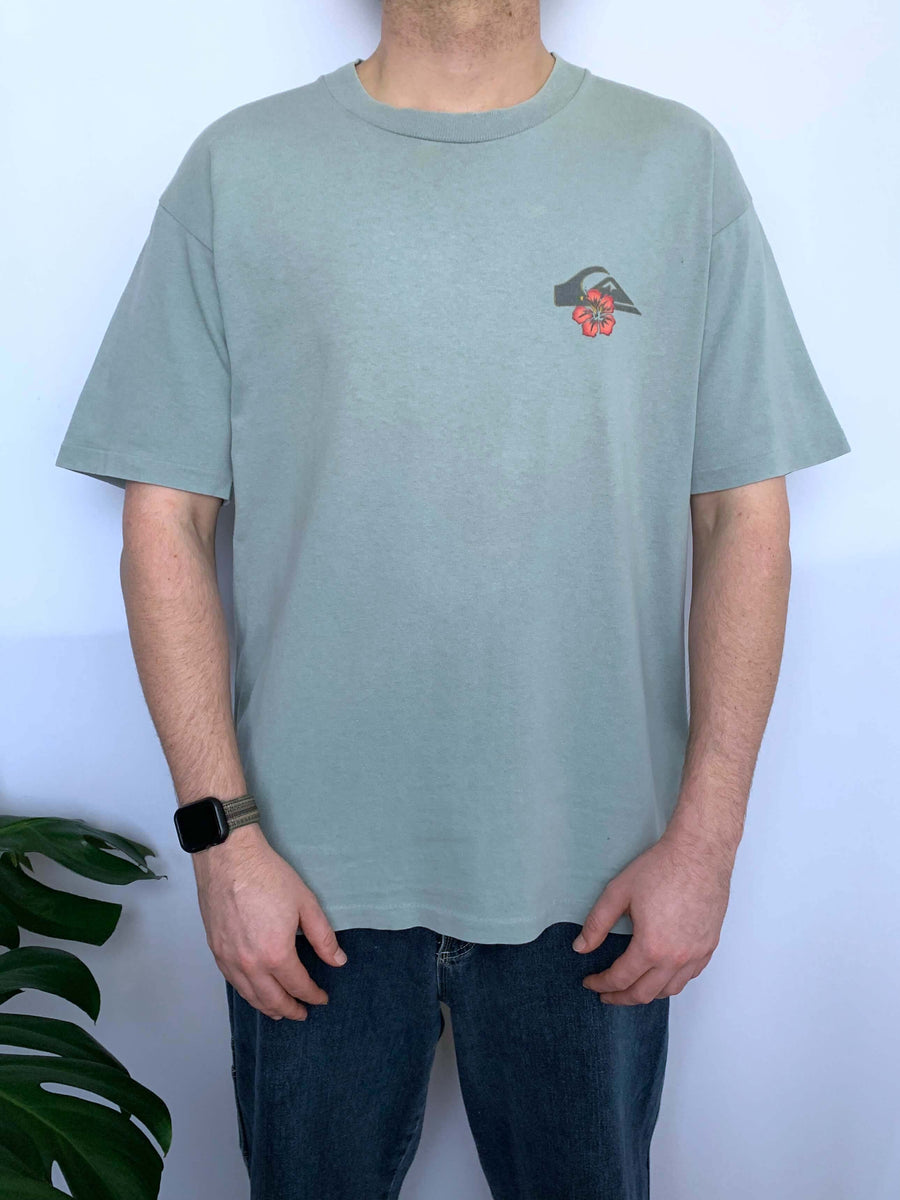 90S QUIKSILVER HAWAIIAN BOARDRIDERS TEE - L