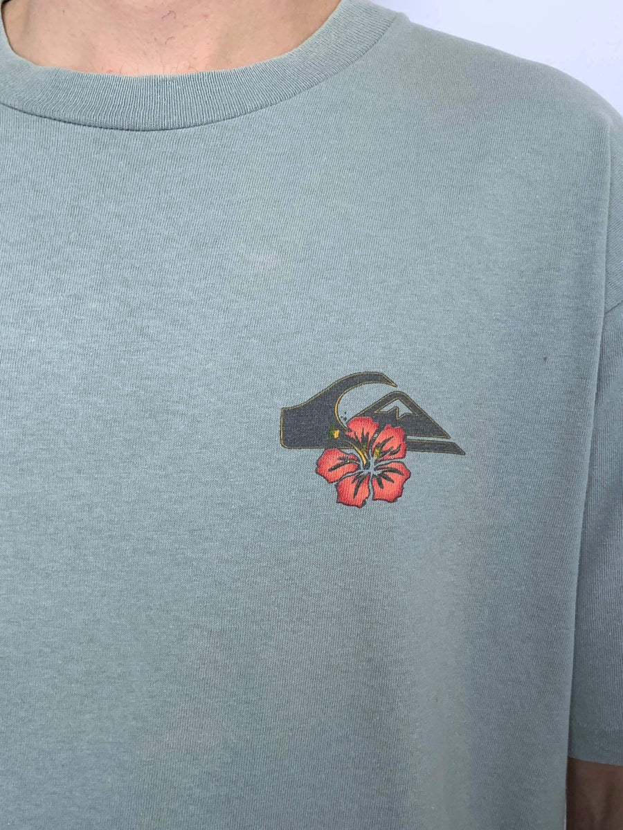 90S QUIKSILVER HAWAIIAN BOARDRIDERS TEE - L