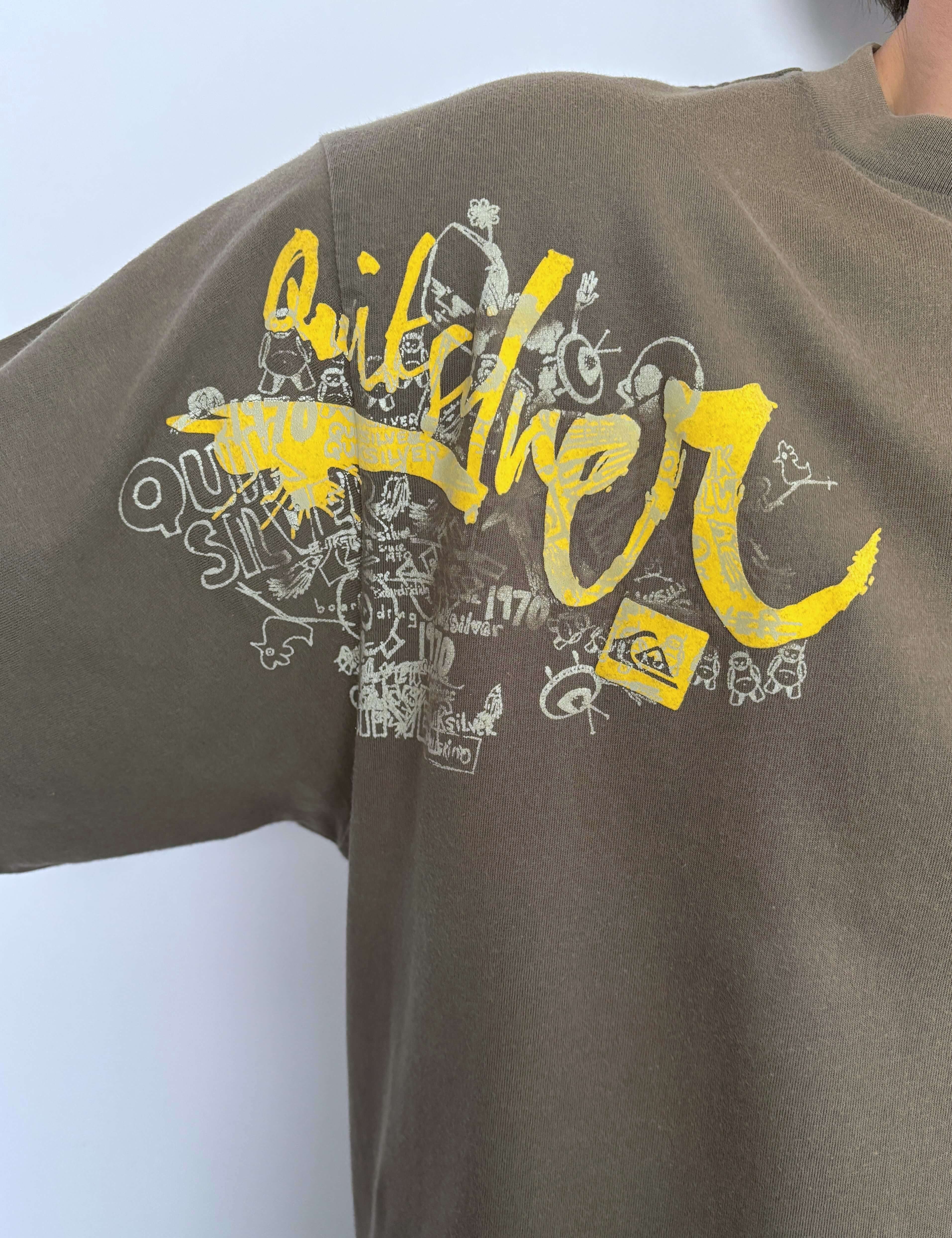 VINTAGE QUIKSILVER SCRIPT TEE - L