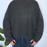 THICK FADED VINTAGE QUIKSILVER EMBROIDERED LONG SLEEVE TEE - XL