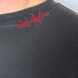 THICK FADED VINTAGE QUIKSILVER EMBROIDERED LONG SLEEVE TEE - XL