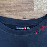 THICK FADED VINTAGE QUIKSILVER EMBROIDERED LONG SLEEVE TEE - XL