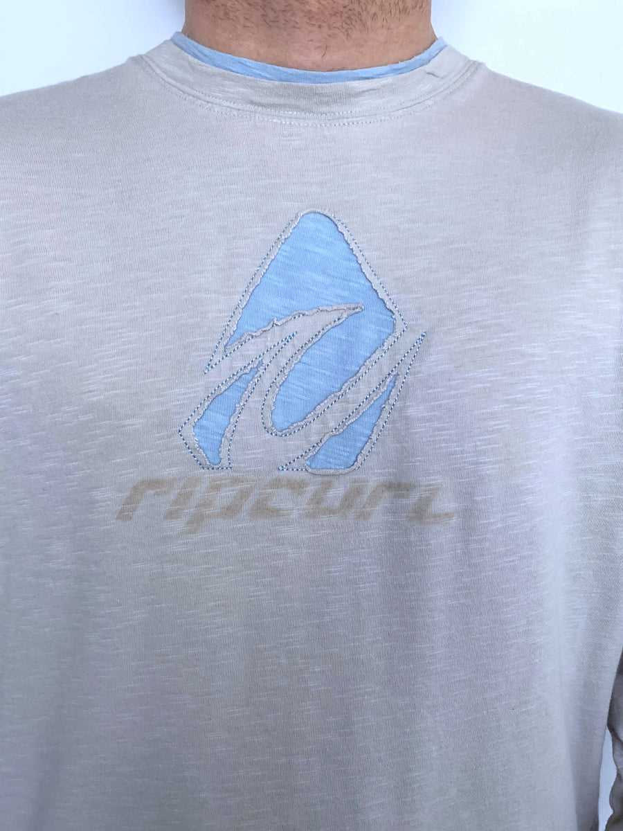 VINTAGE RIP CURL TWO-TONE LONG SLEEVE TEE - L
