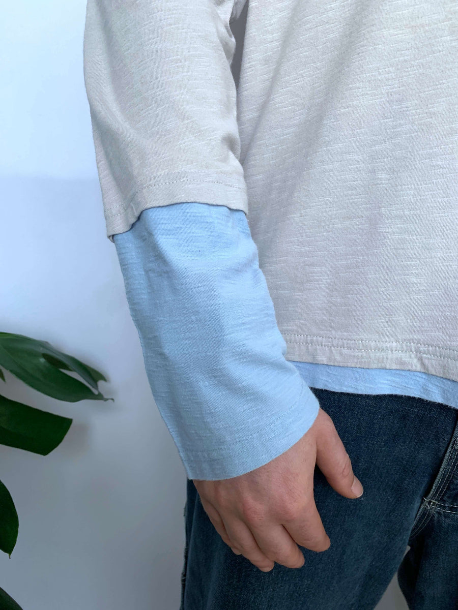VINTAGE RIP CURL TWO-TONE LONG SLEEVE TEE - L