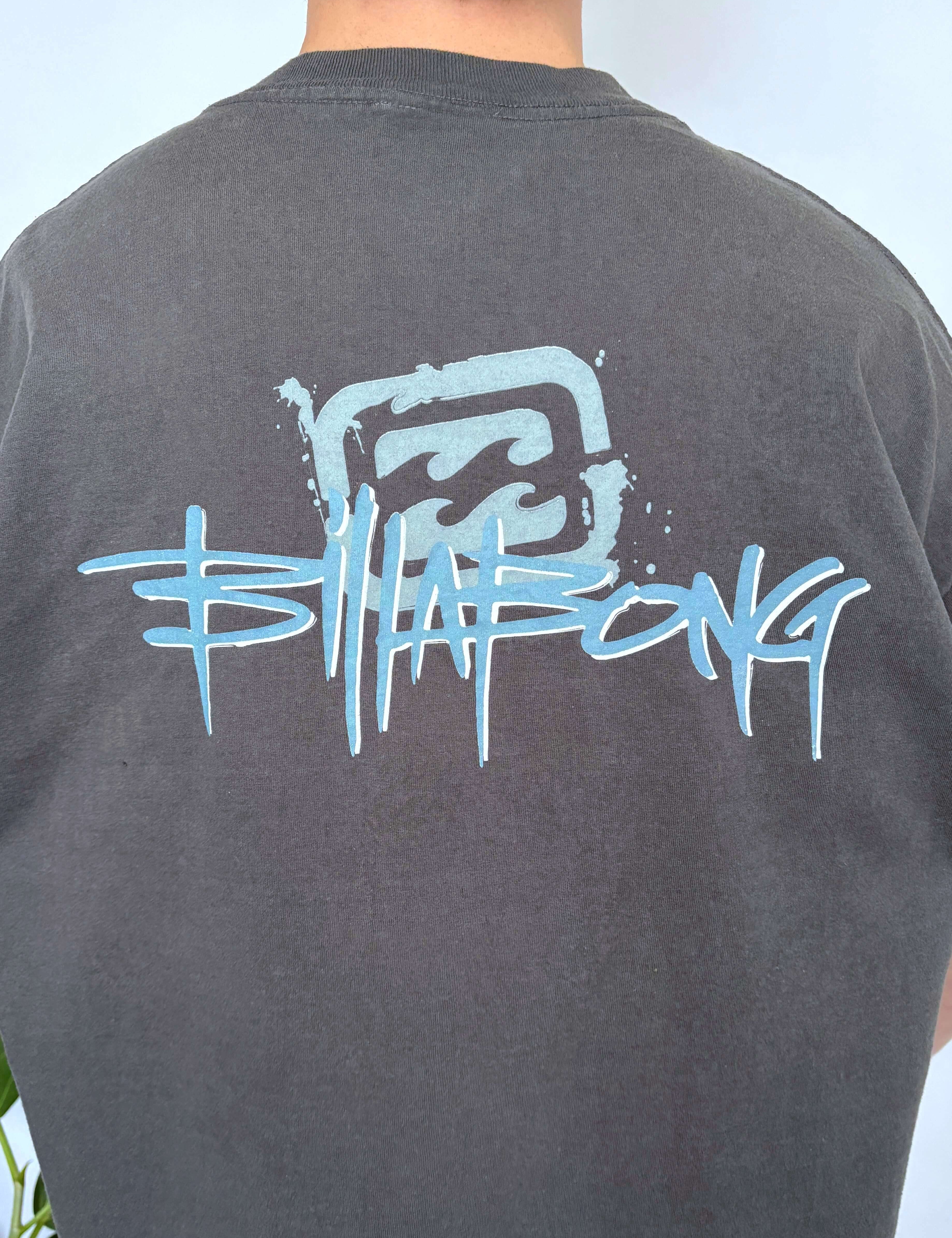 FADED VINTAGE BILLABONG BIG LOGO/SPELLOUT TEE - XXL
