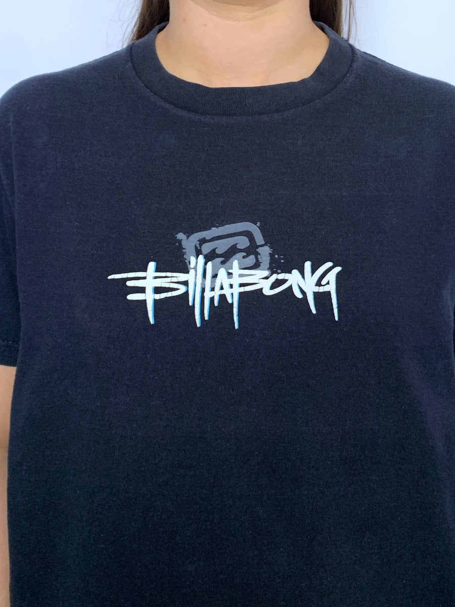 Y2K BILLABONG SPELLOUT/LOGO TEE - 8/10