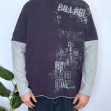 VINTAGE BILLABONG TWO-TONE DOUBLE LAYER LONG SLEEVE TEE - L