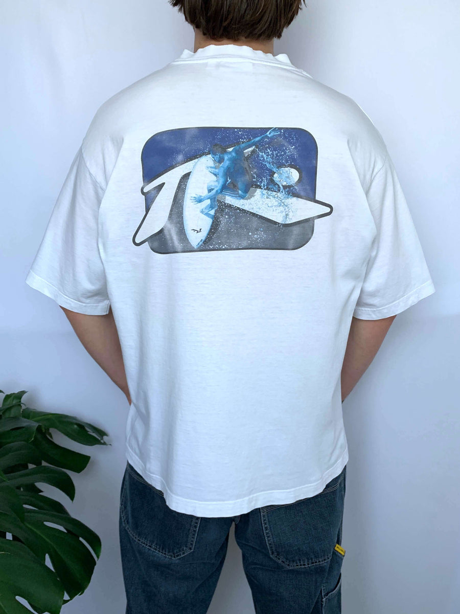 RARE 90S RUSTY SURFER GRAPHIC TEE - L