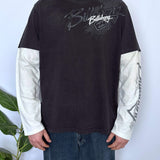 VINTAGE BILLABONG TWO-TONE DOUBLE LAYER LONG SLEEVE TEE - L