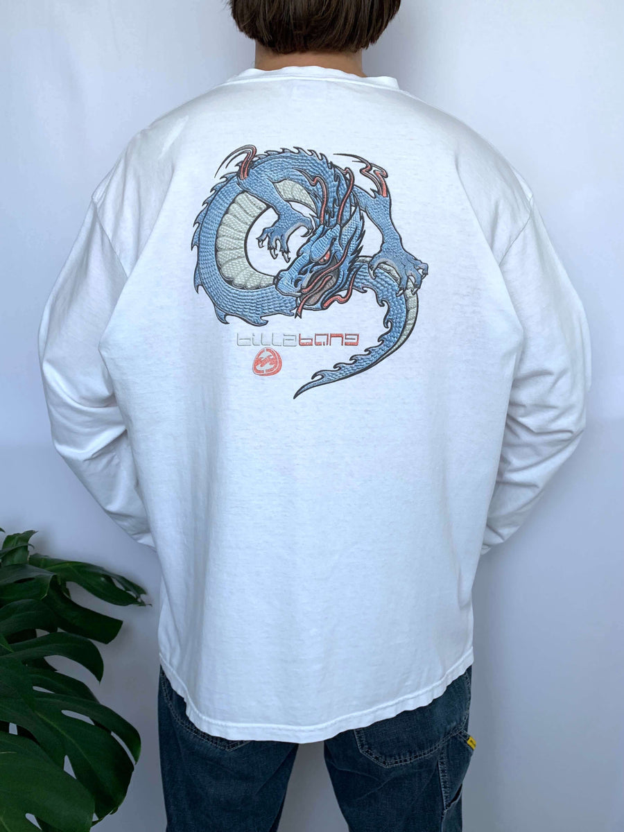 RARE VINTAGE BILLABONG DRAGON LONG SLEEVE TEE - XL