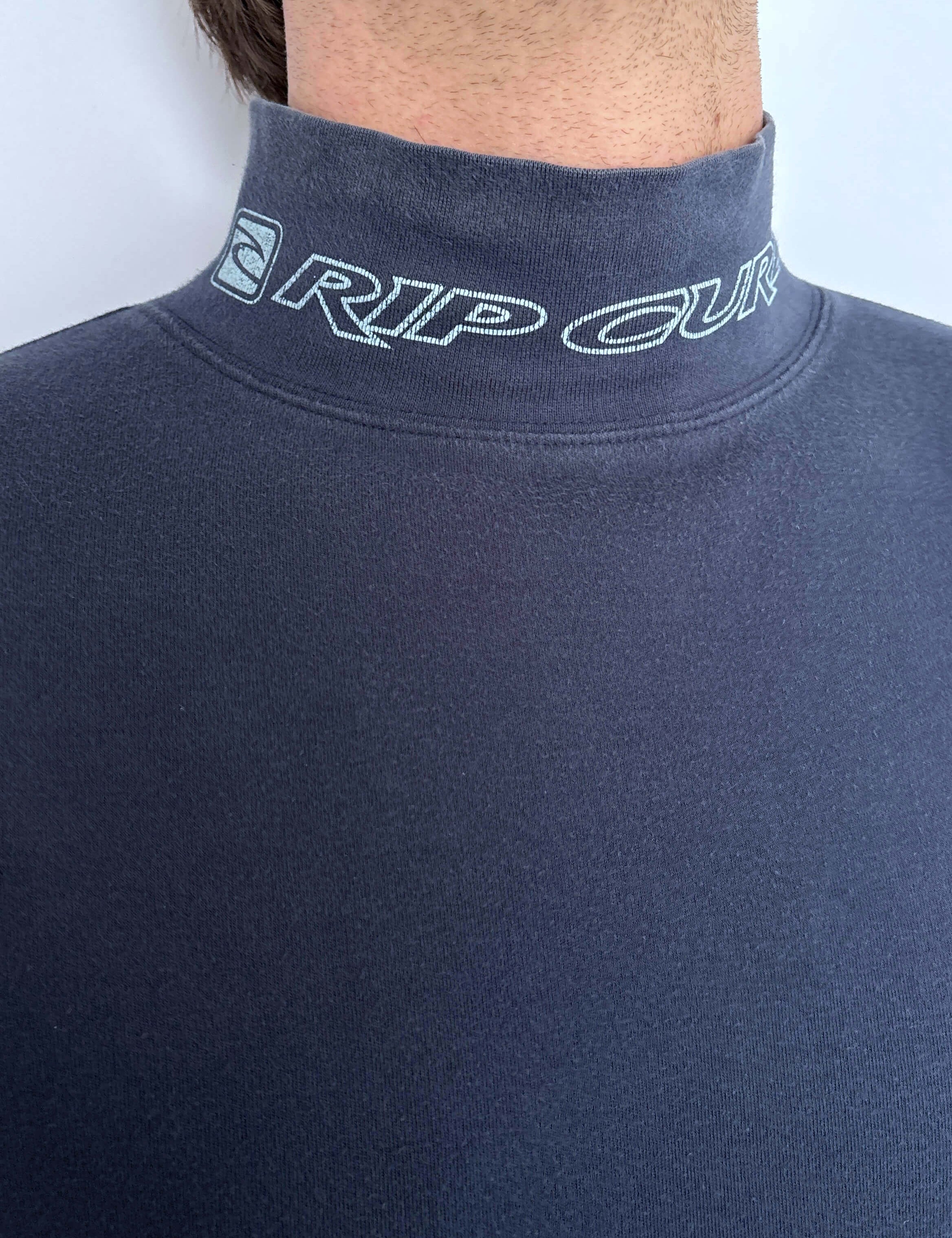 THICK VINTAGE RIP CURL GRAPHIC MOCKNECK - M