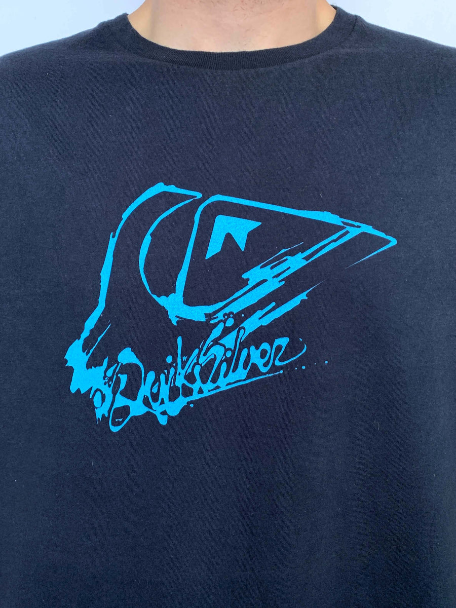 NAVY Y2K QUIKSILVER FRONT HIT TEE - XL