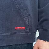 FADED VINTAGE QUIKSILVER SPELLOUT HOODIE - M