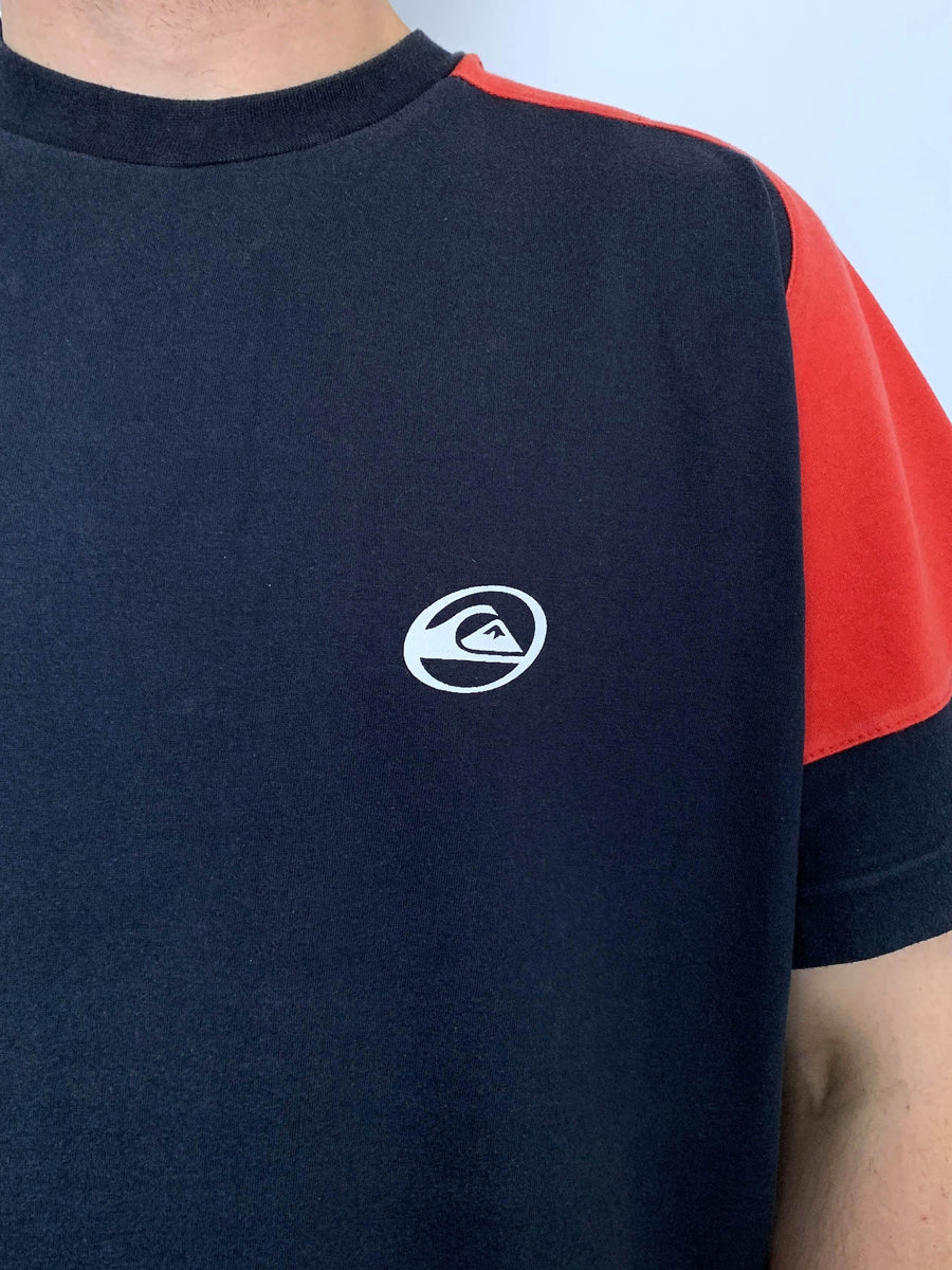 VINTAGE QUIKSILVER TWO-TONE SKATE TEE - M