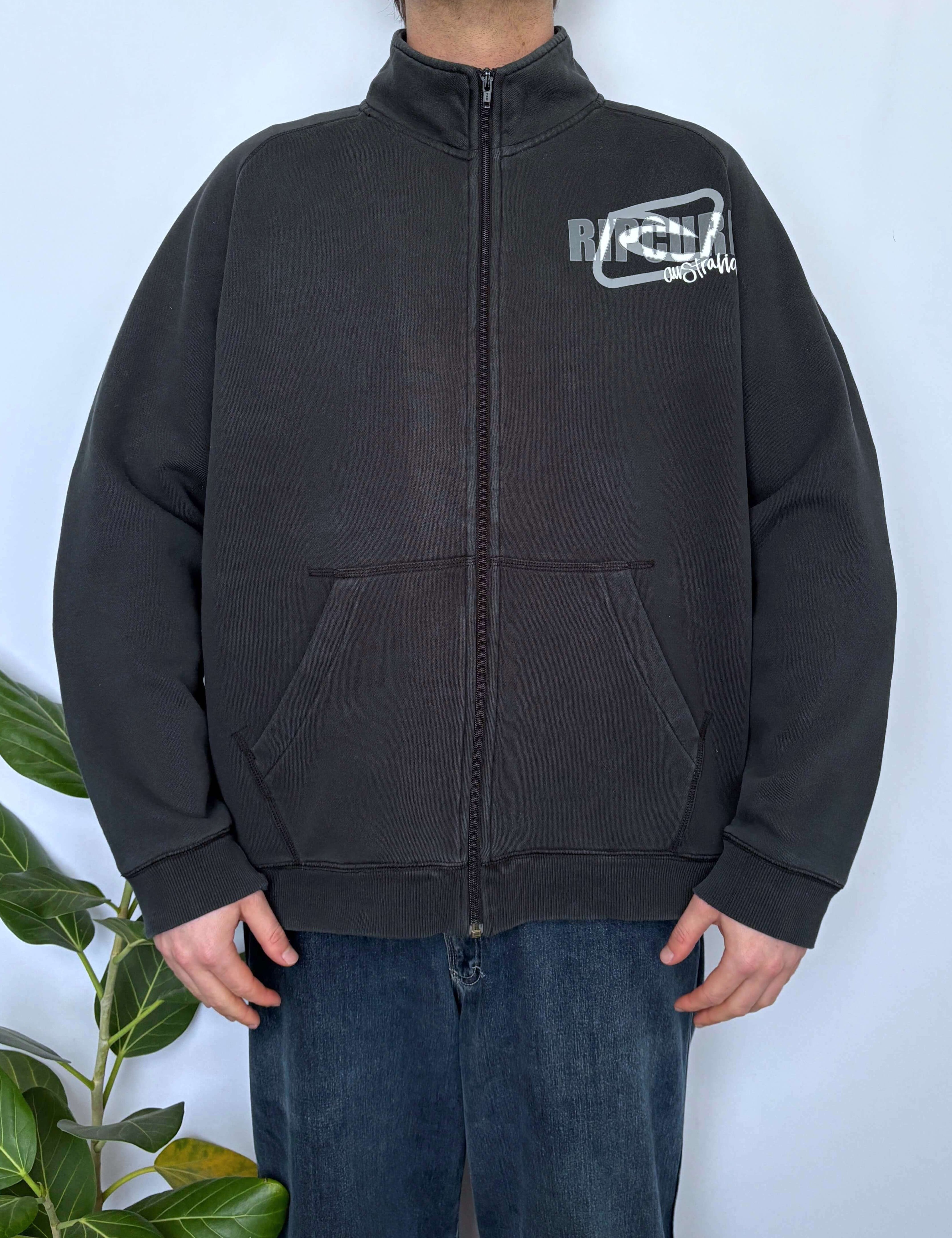 FADED VINTAGE RIP CURL ZIP-UP SWEATSHIRT - L
