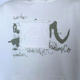 THICK VINTAGE QUIKSILVER BIG LOGO HOODIE - L