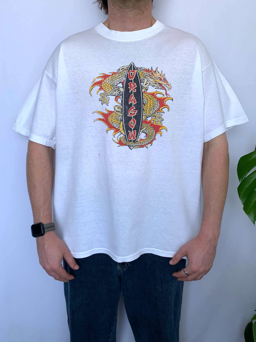 VINTAGE FLAMING DRAGON TEE - L/XL