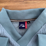 THICK VINTAGE QUIKSILVER TEXTURED FLEECE JUMPER - L