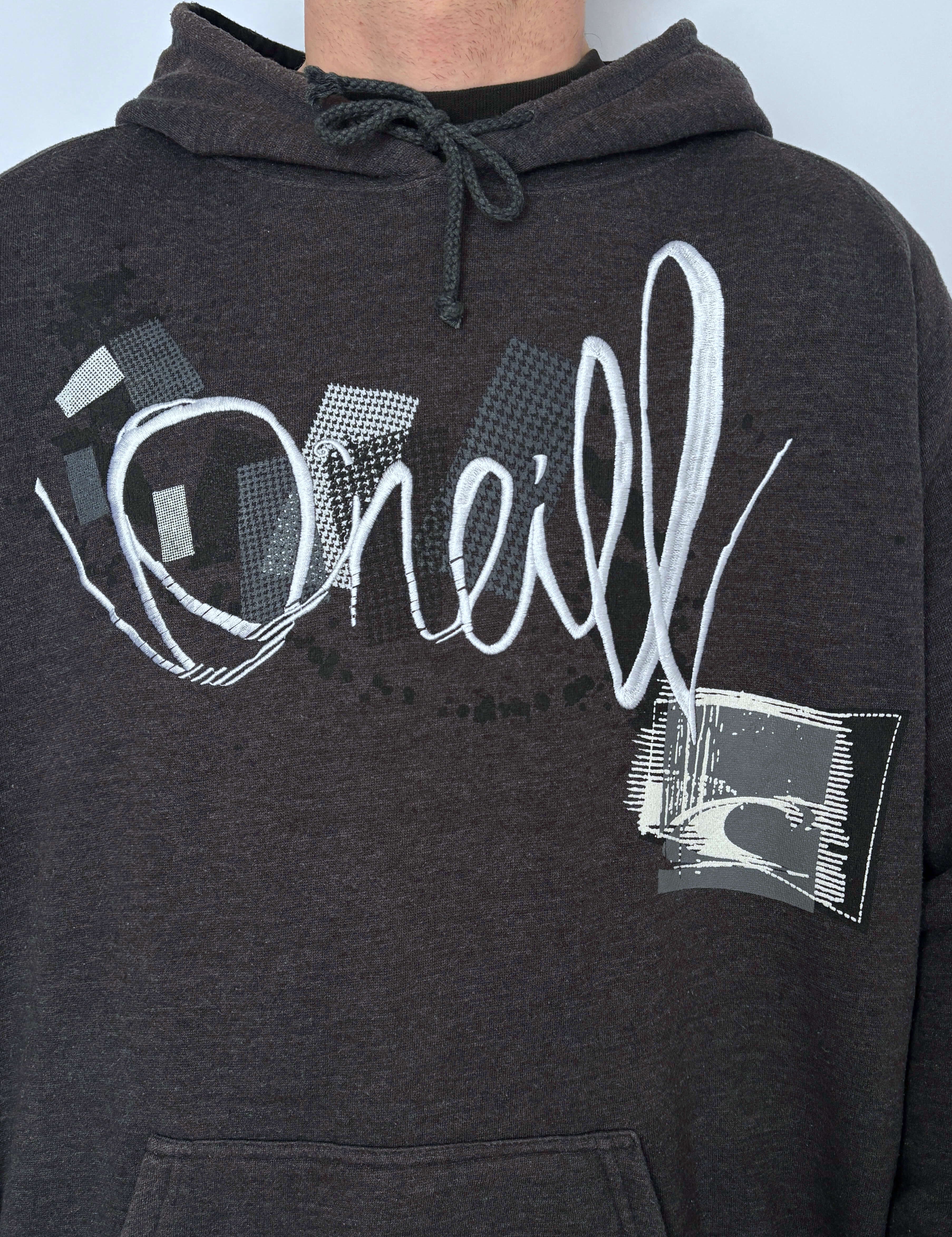 BAGGY VINTAGE O'NEILL EMBROIDERED SPELLOUT HOODIE - XL