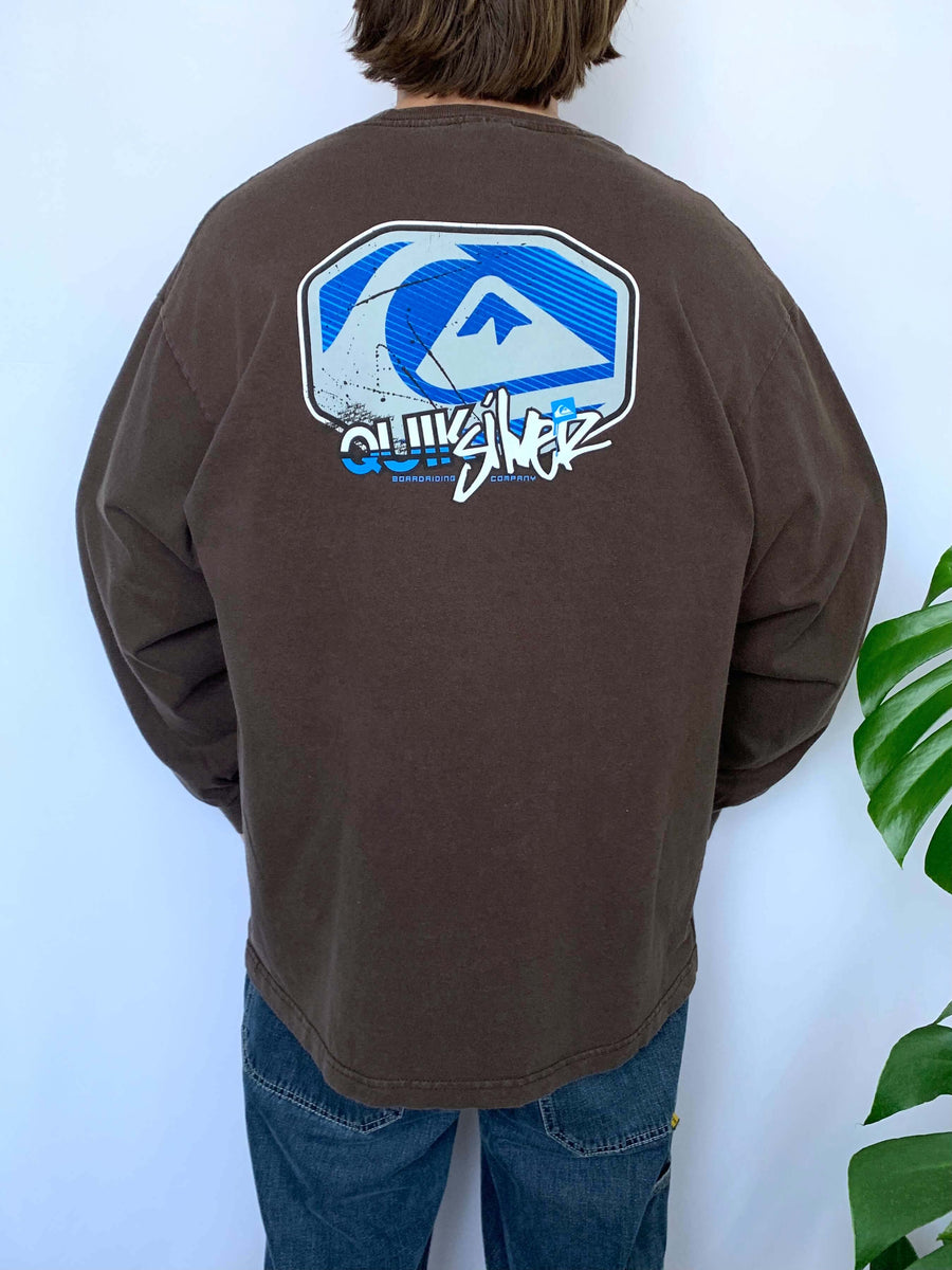 VINTAGE QUIKSILVER GRAPHIC LONG SLEEVE TEE - XL